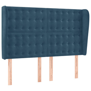 Κρεβάτι Boxspring με Στρώμα & LED Σκ. Μπλε 140x200εκ. Βελούδινο - Pakobazaar