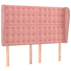 Κρεβάτι Boxspring με Στρώμα & LED Ροζ 140x200 εκ. Βελούδινο