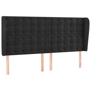 Κρεβάτι Boxspring με Στρώμα & LED Μαύρο 160x200 εκ. Βελούδινο