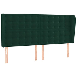 Κρεβάτι Boxspring με Στρώμα & LED Σκ. Πράσινο 160x200εκ Βελούδο