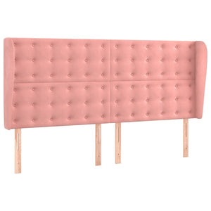 Κρεβάτι Boxspring με Στρώμα & LED Ροζ 180x200 εκ. Βελούδινο