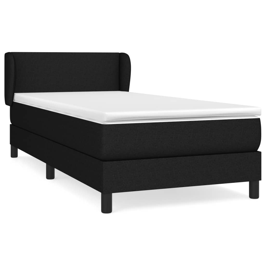 Κρεβάτι Boxspring με Στρώμα Μαύρο 80 x 200 εκ. Υφασμάτινο