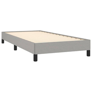 Κρεβάτι Boxspring με Στρώμα Ανοιχτό Γκρι 90x200 εκ. Υφασμάτινο