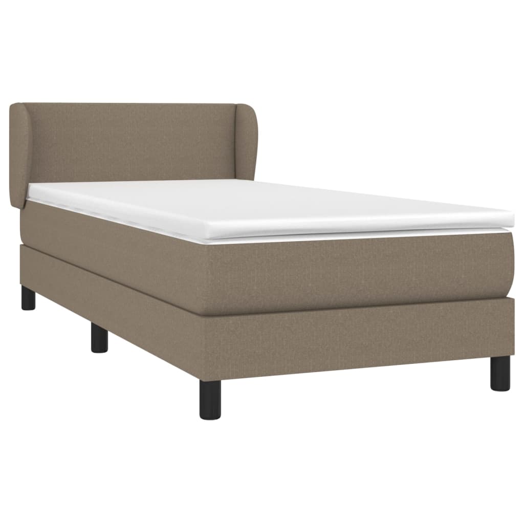 Κρεβάτι Boxspring με Στρώμα Taupe 100 x 200 εκ. Υφασμάτινο
