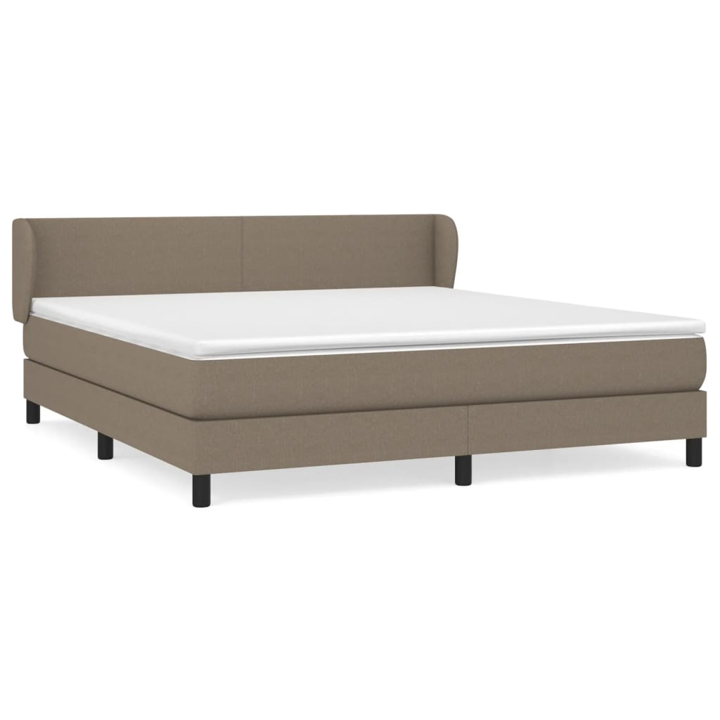 Κρεβάτι Boxspring με Στρώμα Taupe 160x200 εκ. Υφασμάτινο