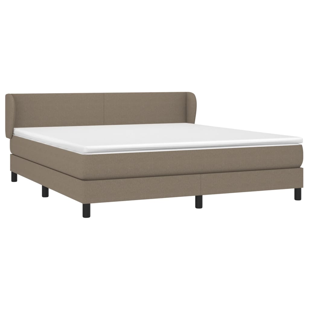 Κρεβάτι Boxspring με Στρώμα Taupe 160x200 εκ. Υφασμάτινο