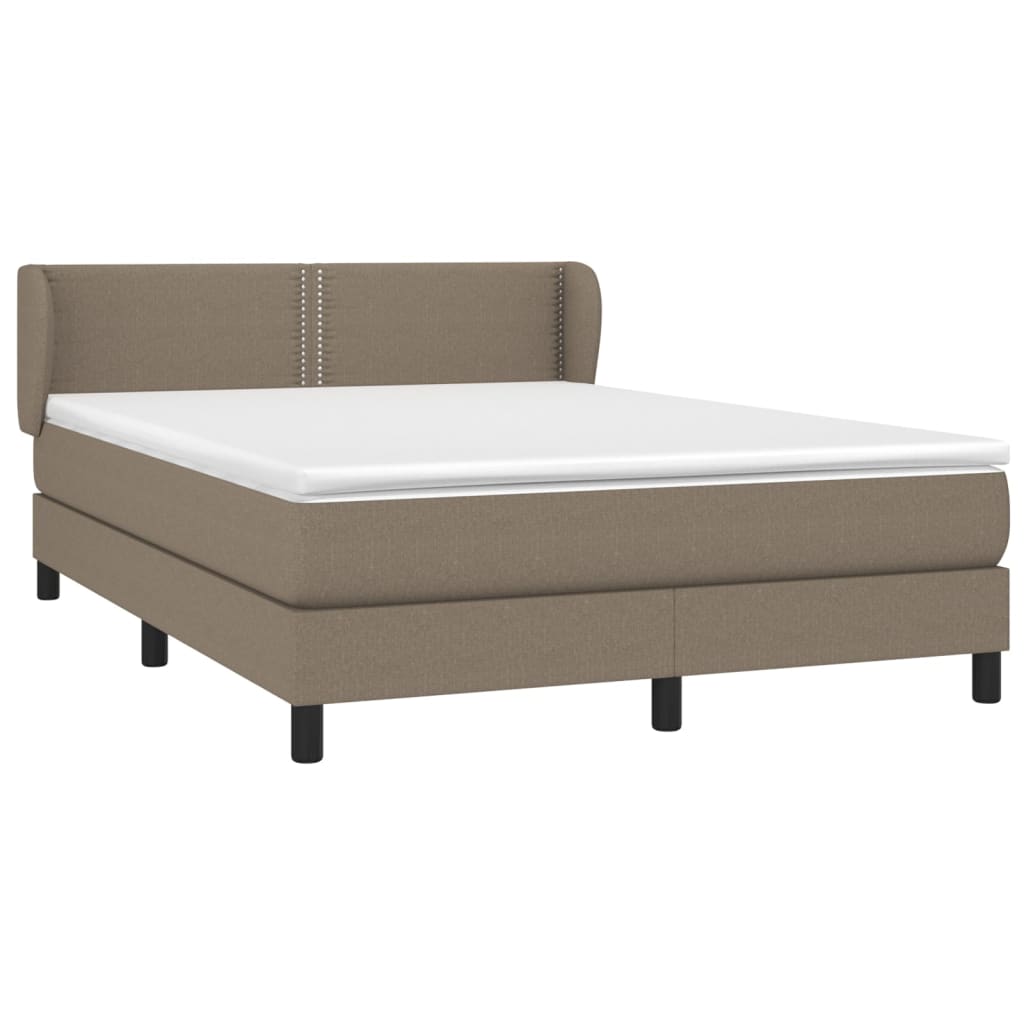 Κρεβάτι Boxspring με Στρώμα Taupe 140x190 εκ. Υφασμάτινο