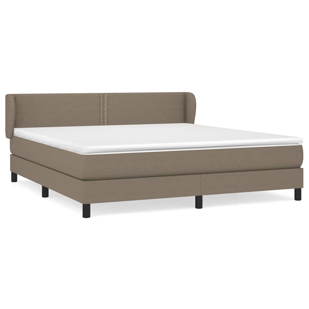 Κρεβάτι Boxspring με Στρώμα Taupe 160x200 εκ. Υφασμάτινο