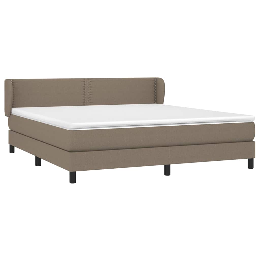 Κρεβάτι Boxspring με Στρώμα Taupe 160x200 εκ. Υφασμάτινο