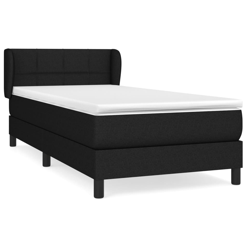 Κρεβάτι Boxspring με Στρώμα Μαύρο 80 x 200 εκ. Υφασμάτινο