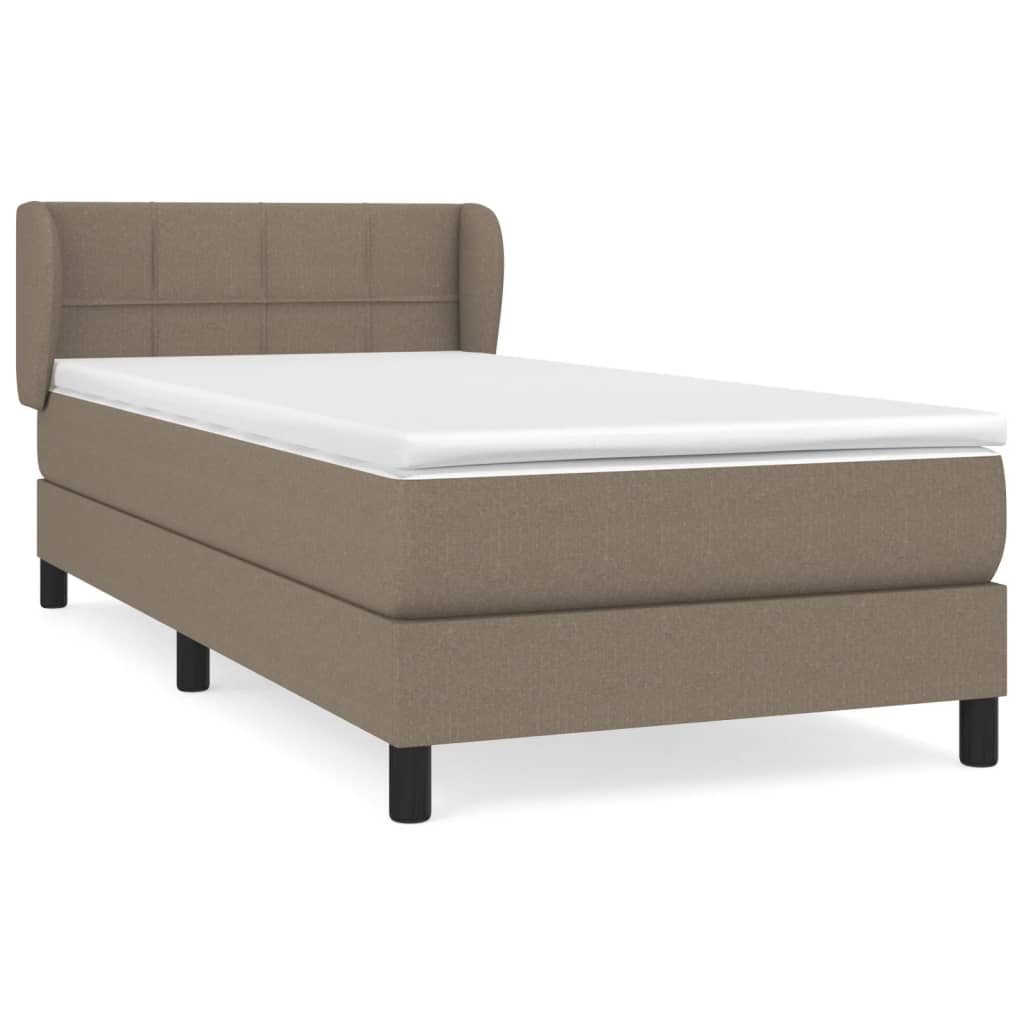 Κρεβάτι Boxspring με Στρώμα Taupe 100 x 200 εκ. Υφασμάτινο