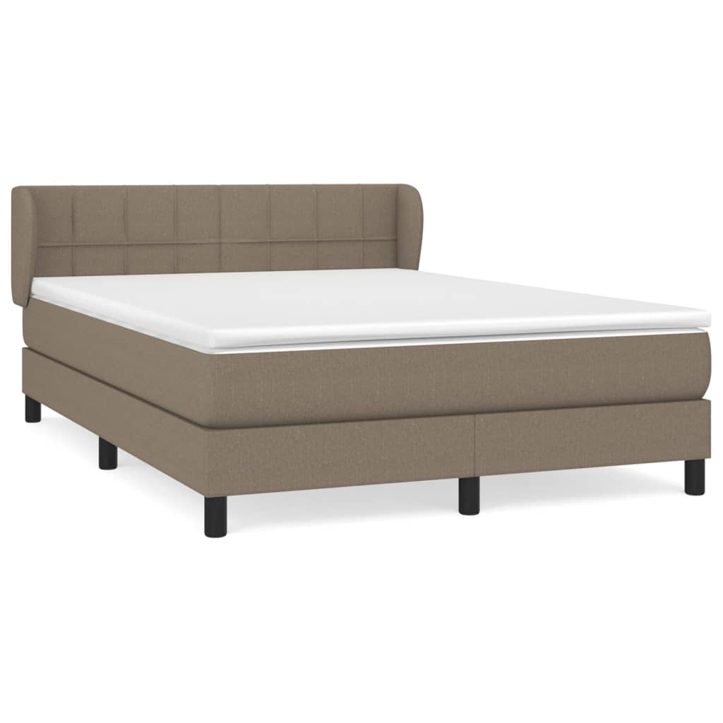 Κρεβάτι Boxspring με Στρώμα Taupe 140x190 εκ. Υφασμάτινο