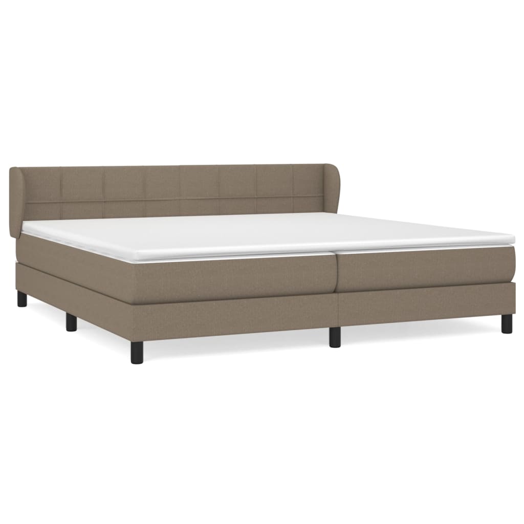 Κρεβάτι Boxspring με Στρώμα Taupe 200x200 εκ. Υφασμάτινο