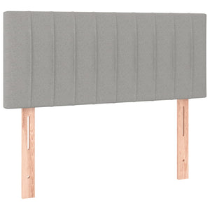 Κρεβάτι Boxspring με Στρώμα Ανοιχτό Γκρι 90x190 εκ. Υφασμάτινο