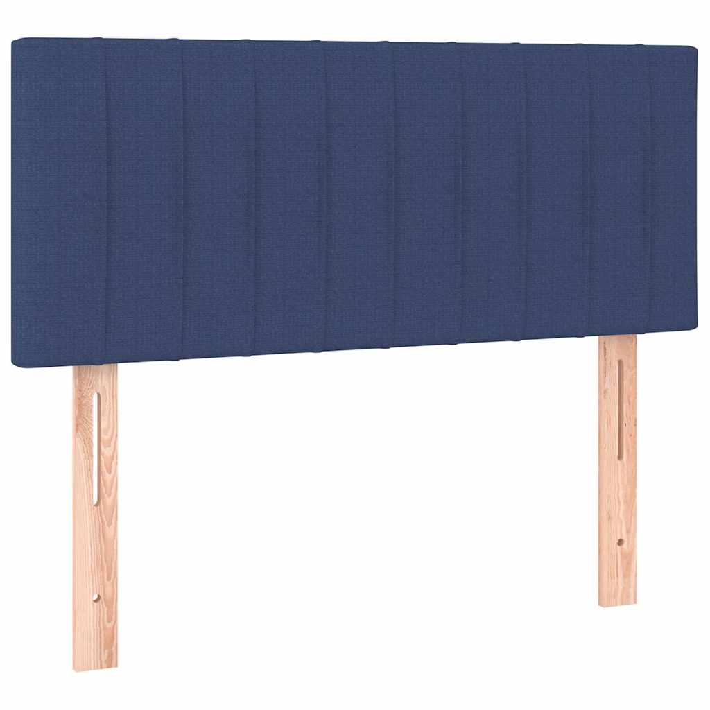 Κρεβάτι Boxspring με Στρώμα Μπλε 90x200 εκ.Υφασμάτινο