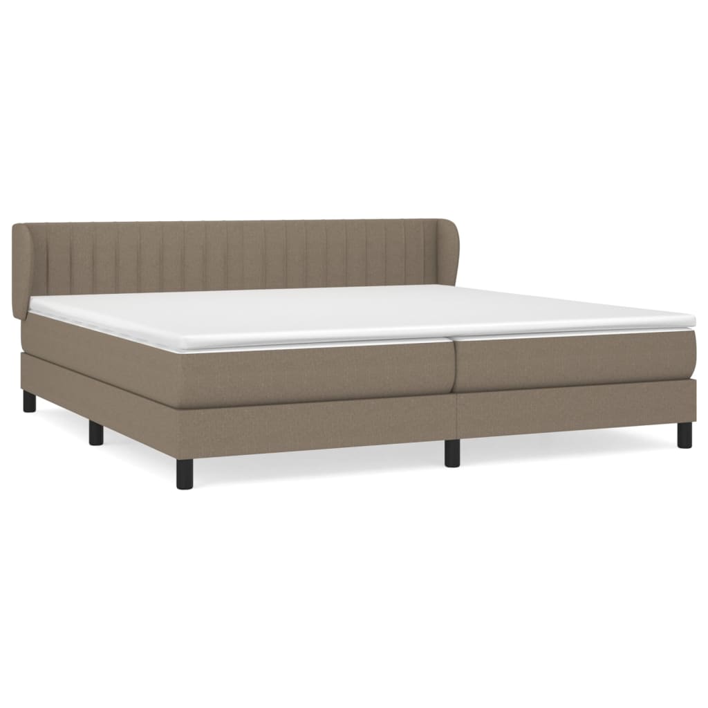 Κρεβάτι Boxspring με Στρώμα Taupe 200x200 εκ. Υφασμάτινο