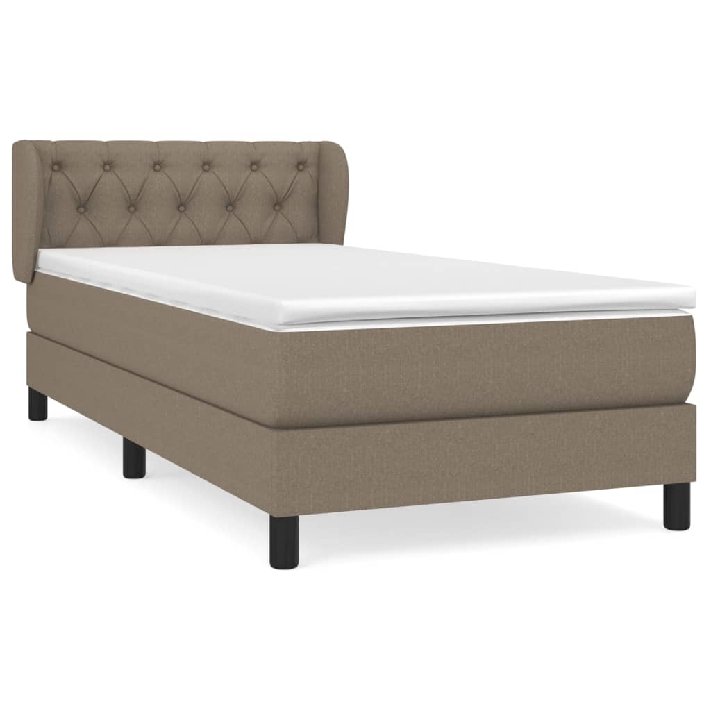 Κρεβάτι Boxspring με Στρώμα Taupe 80x200 εκ. Υφασμάτινο