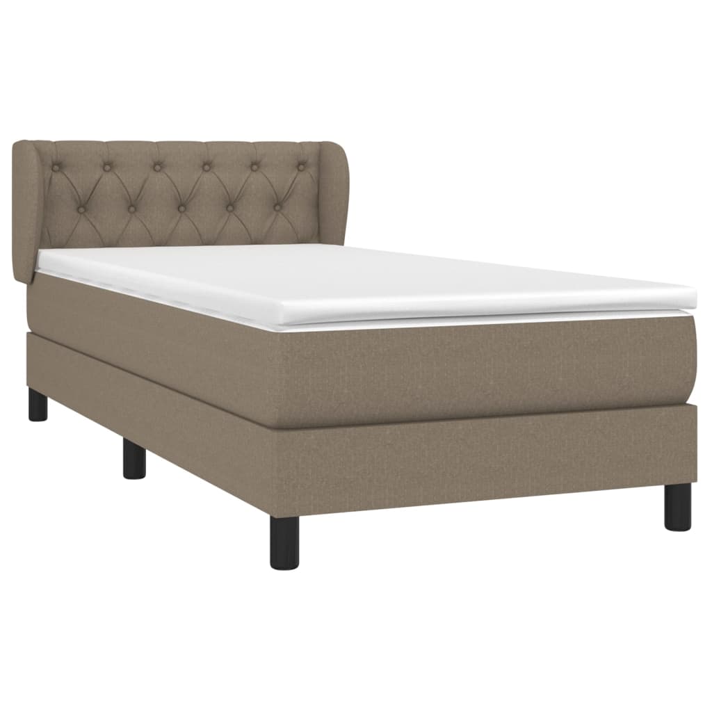 Κρεβάτι Boxspring με Στρώμα Taupe 80x200 εκ. Υφασμάτινο