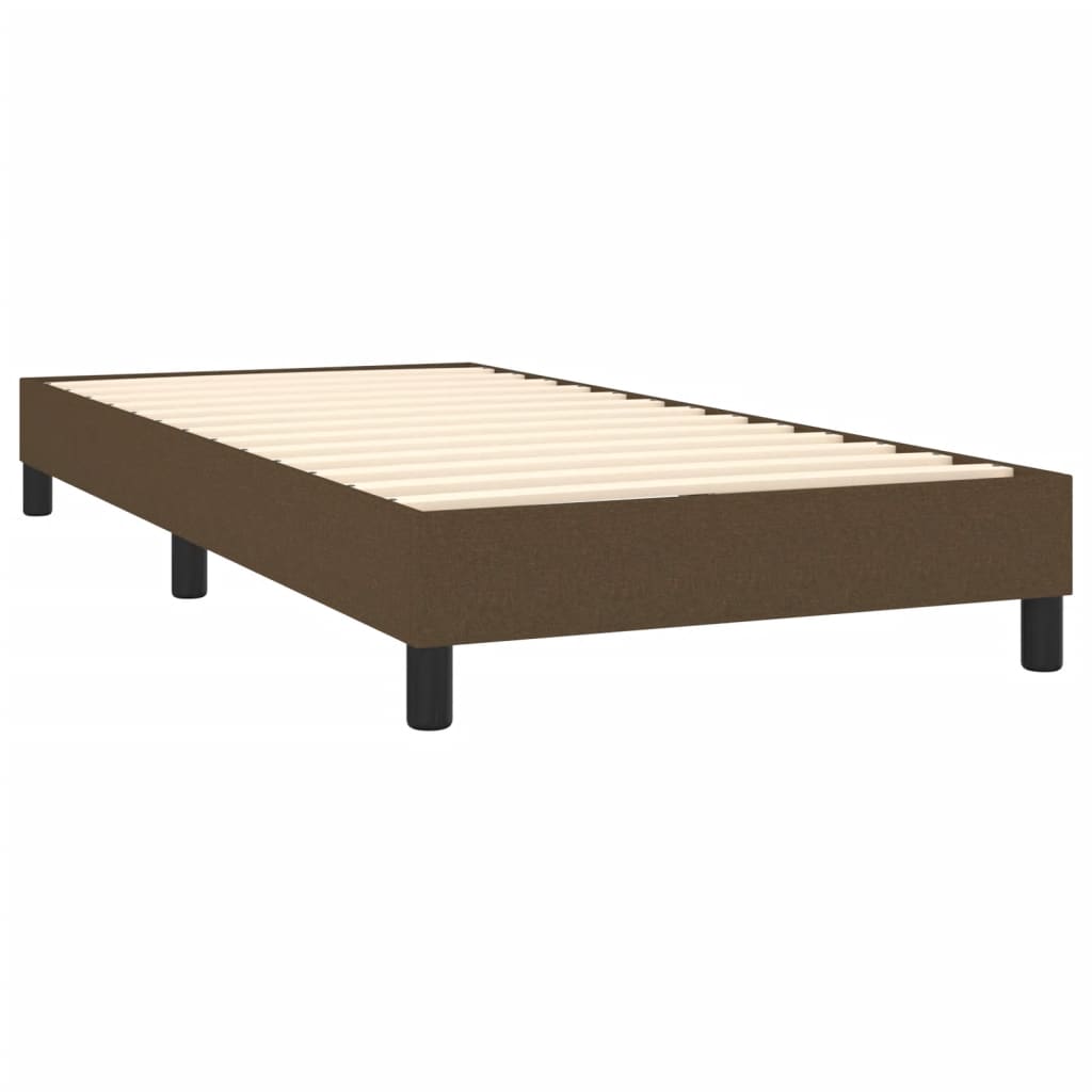 Κρεβάτι Boxspring με Στρώμα Σκούρο Καφέ 100x200 εκ. Υφασμάτινο