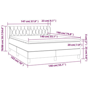 Κρεβάτι Boxspring με Στρώμα Πράσινο 140x190 εκ. Υφασμάτινο