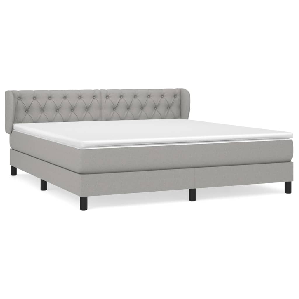 Κρεβάτι Boxspring με Στρώμα Αν. Πράσινο 160x200εκ Υφασμάτινο