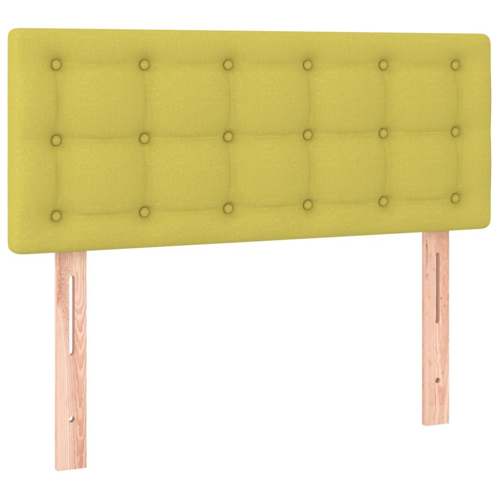Κρεβάτι Boxspring με Στρώμα Πράσινο 90x200 εκ. Υφασμάτινο