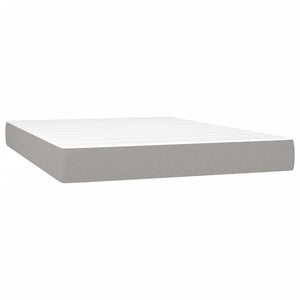 Κρεβάτι Boxspring με Στρώμα Ανοιχτό Γκρι 140x200 εκ. Υφασμάτινο