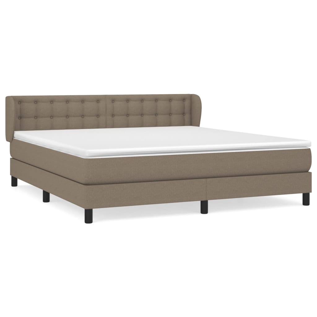 Κρεβάτι Boxspring με Στρώμα Taupe 160x200 εκ. Υφασμάτινο - Pakobazaar