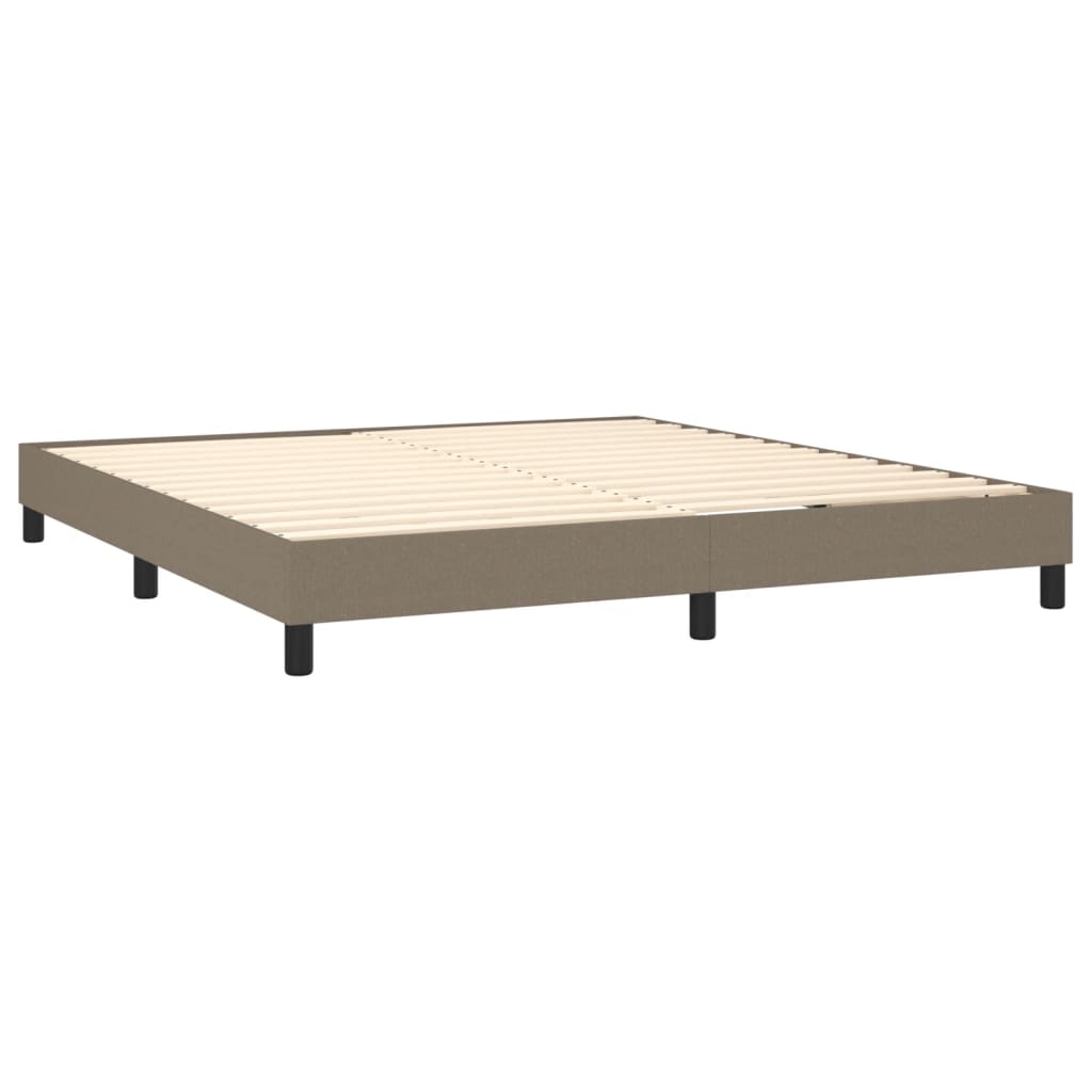 Κρεβάτι Boxspring με Στρώμα Taupe 160x200 εκ. Υφασμάτινο - Pakobazaar