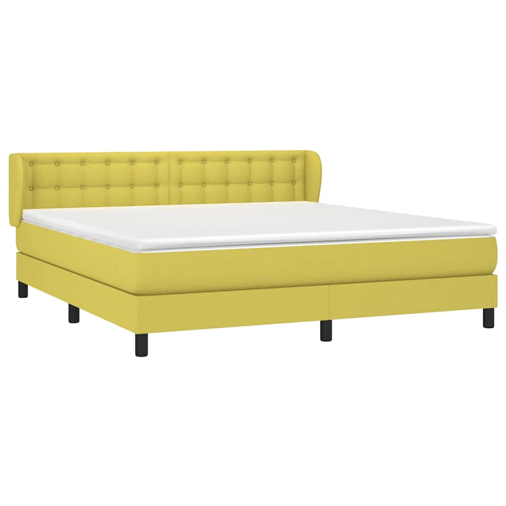 Κρεβάτι Boxspring με Στρώμα Πράσινο 180x200 εκ.Υφασμάτινο