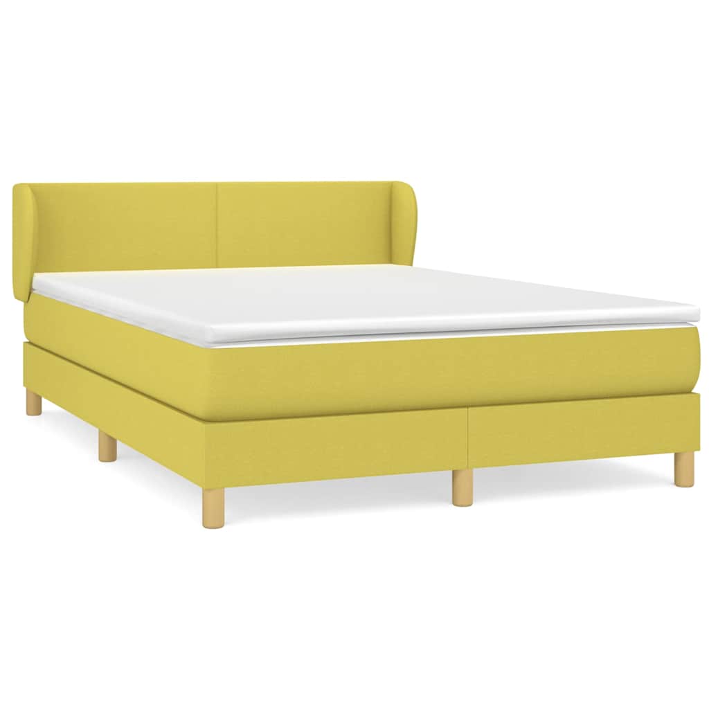 Κρεβάτι Boxspring με Στρώμα Πράσινο 140x190 εκ. Υφασμάτινο