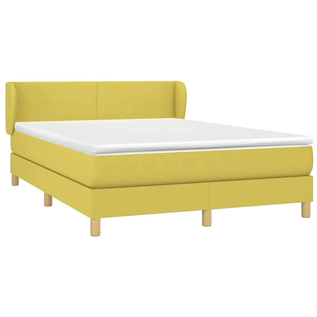 Κρεβάτι Boxspring με Στρώμα Πράσινο 140x190 εκ. Υφασμάτινο