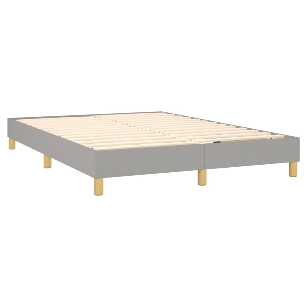 Κρεβάτι Boxspring με Στρώμα Ανοιχτό Γκρι 140x200 εκ. Υφασμάτινο