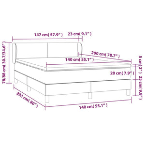 Κρεβάτι Boxspring με Στρώμα Μαύρο 140x200 εκ. Υφασμάτινο