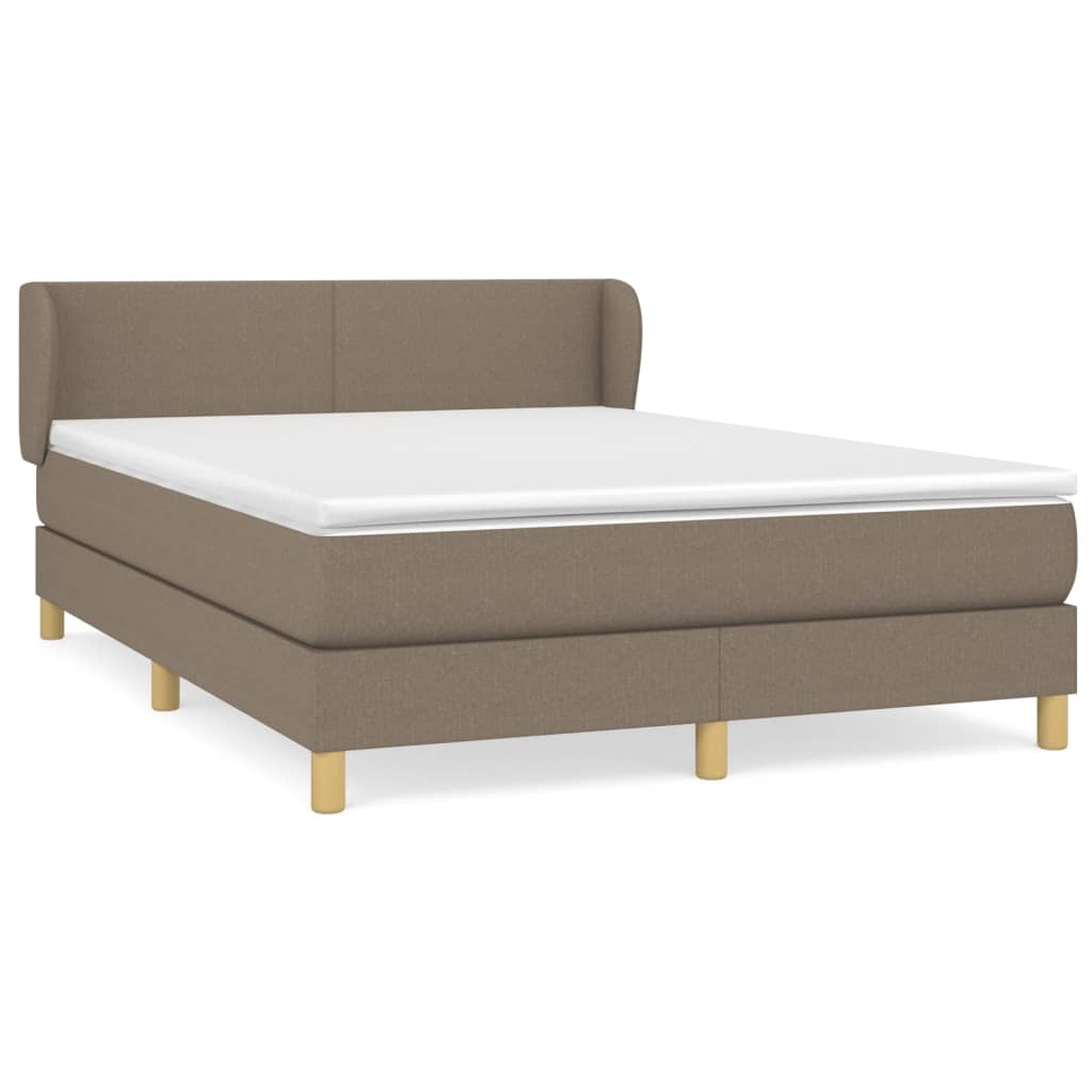 Κρεβάτι Boxspring με Στρώμα Taupe 140x200 εκ. Υφασμάτινο