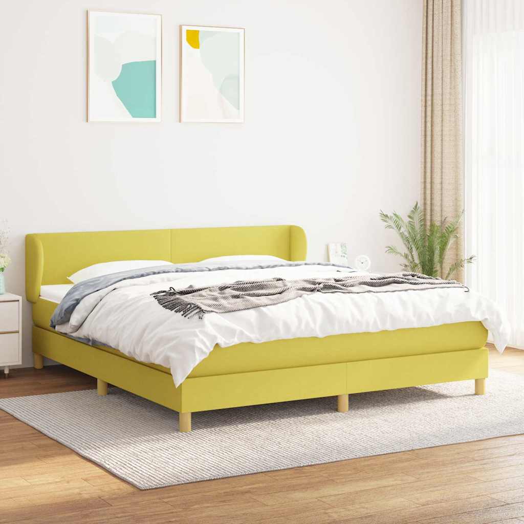 Κρεβάτι Boxspring με Στρώμα Πράσινο 180x200 εκ.Υφασμάτινο