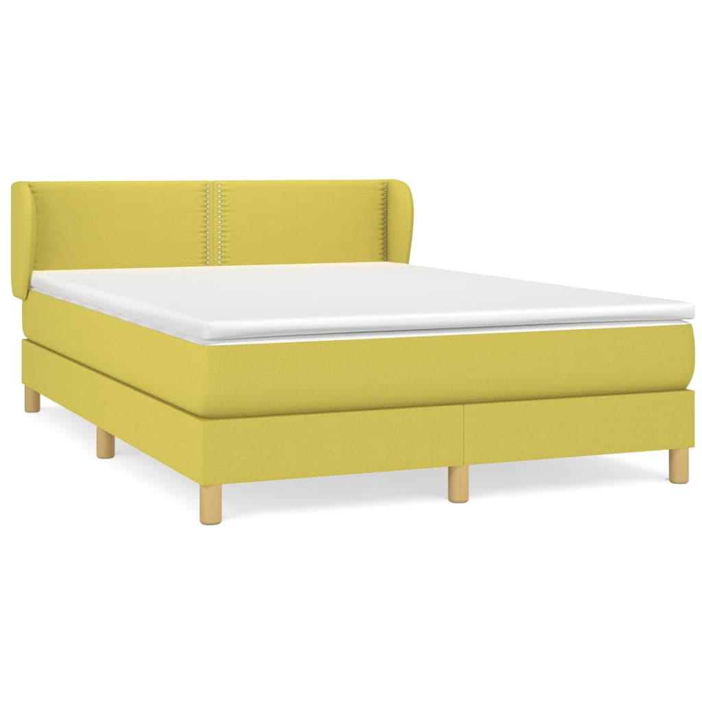 Κρεβάτι Boxspring με Στρώμα Πράσινο 140x200 εκ.Υφασμάτινο