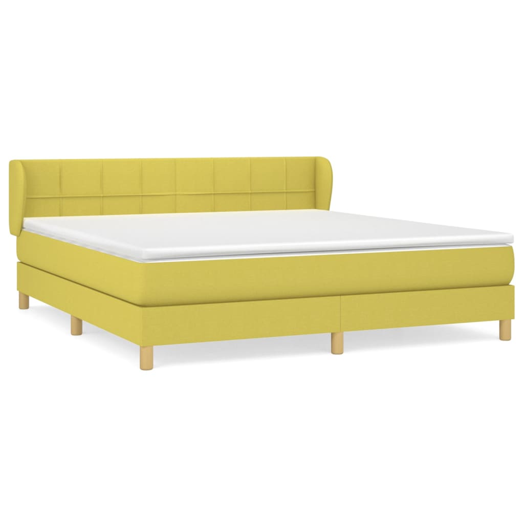 Κρεβάτι Boxspring με Στρώμα Πράσινο 180x200 εκ.Υφασμάτινο