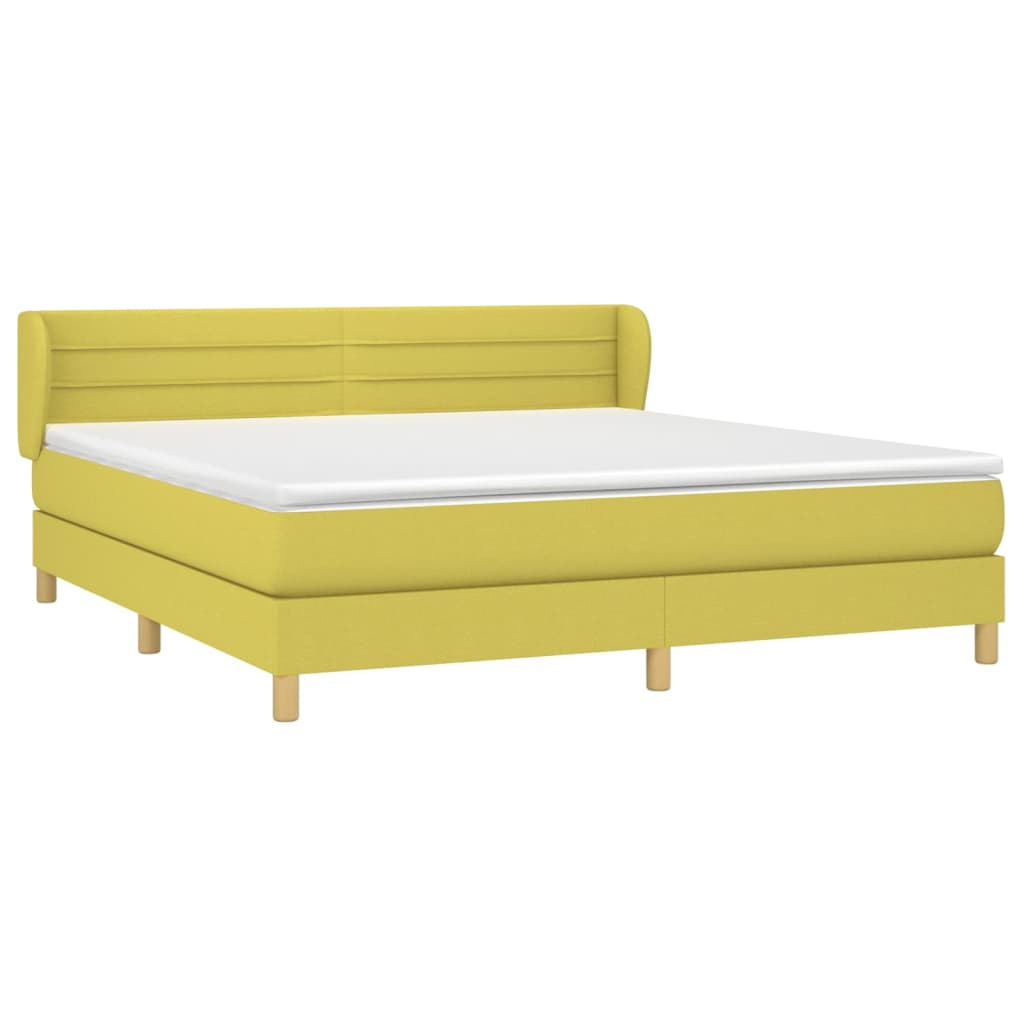 Κρεβάτι Boxspring με Στρώμα Πράσινο 160x200 εκ.Υφασμάτινο - Pakobazaar