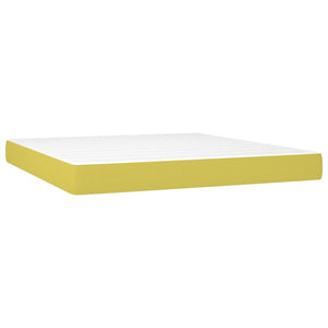 Κρεβάτι Boxspring με Στρώμα Πράσινο 160x200 εκ.Υφασμάτινο - Pakobazaar