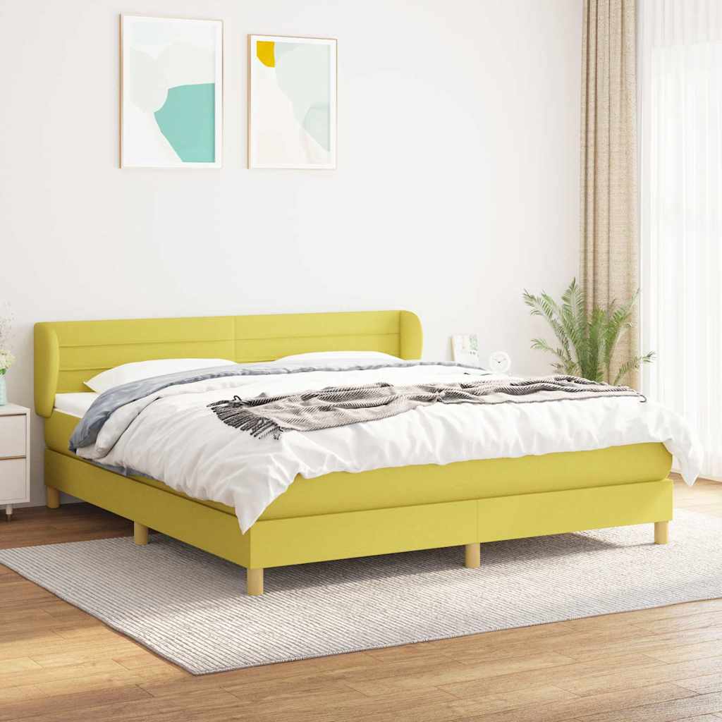 Κρεβάτι Boxspring με Στρώμα Πράσινο 180x200 εκ.Υφασμάτινο