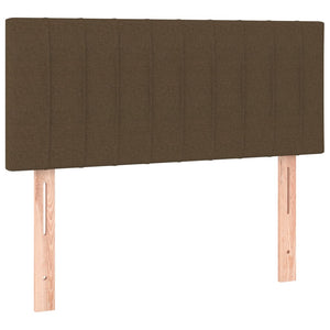 Κρεβάτι Boxspring με Στρώμα Σκούρο Καφέ 90x200 εκ. Υφασμάτινο