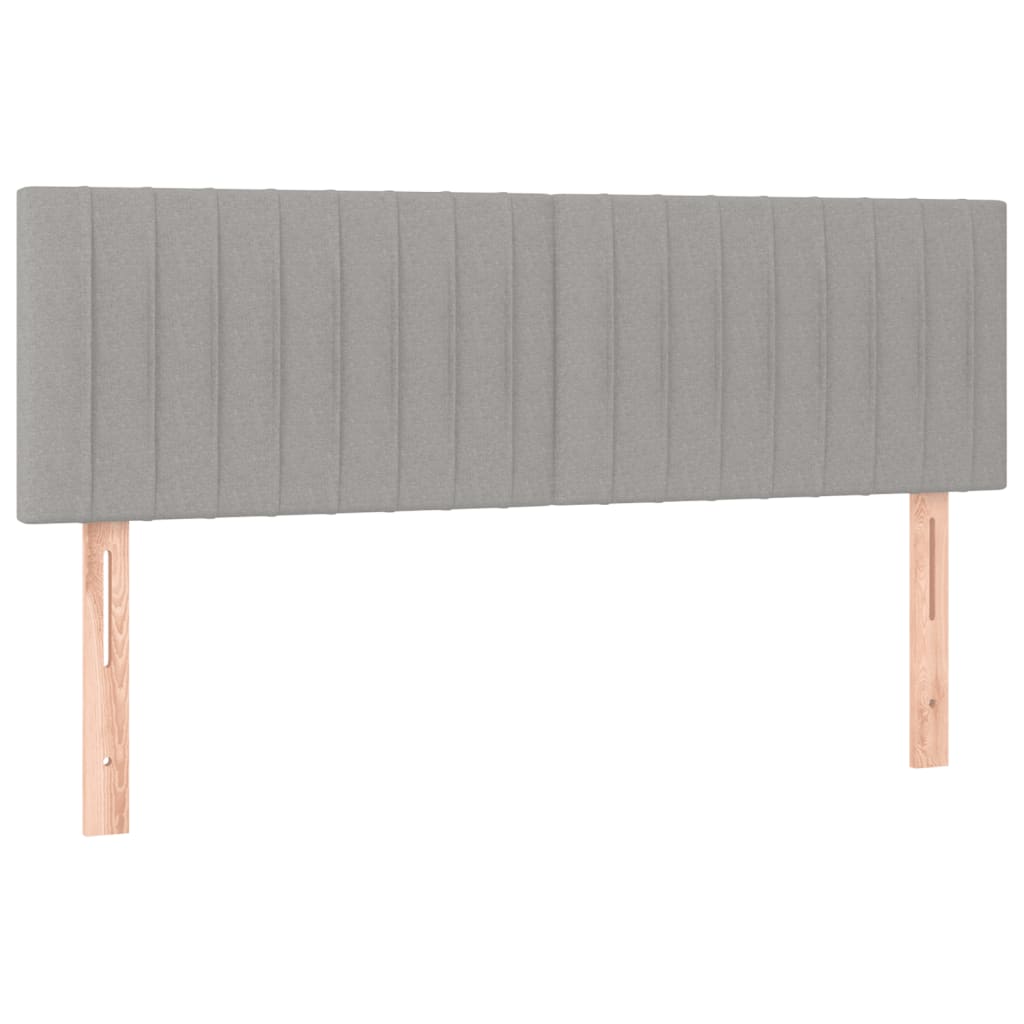 Κρεβάτι Boxspring με Στρώμα Ανοιχτό Γκρι 140x190 εκ. Υφασμάτινο