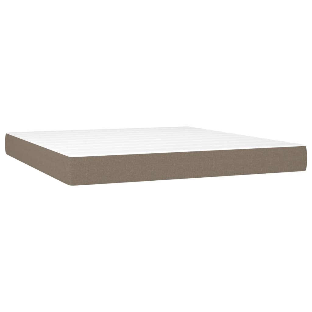 Κρεβάτι Boxspring με Στρώμα Taupe 160x200 εκ. Υφασμάτινο - Pakobazaar