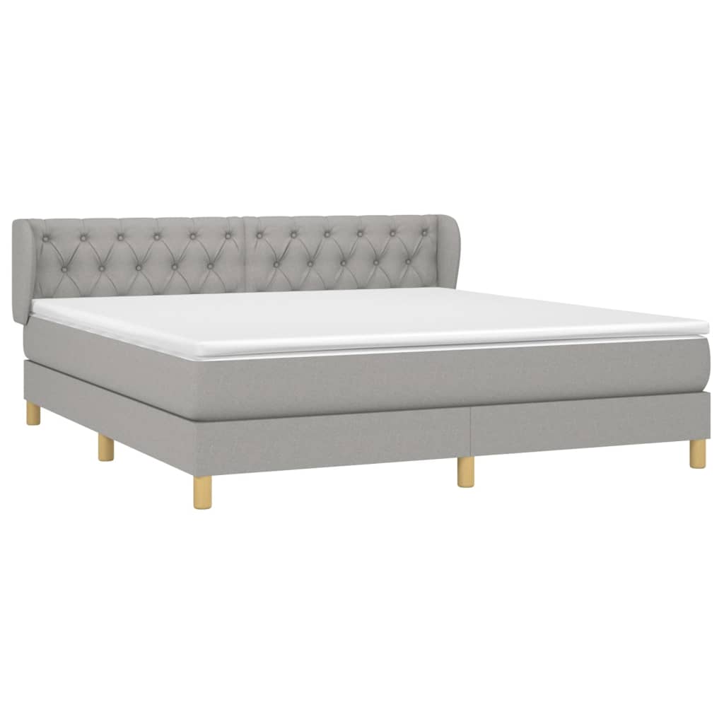 Κρεβάτι Boxspring με Στρώμα Αν. Πράσινο 160x200εκ Υφασμάτινο