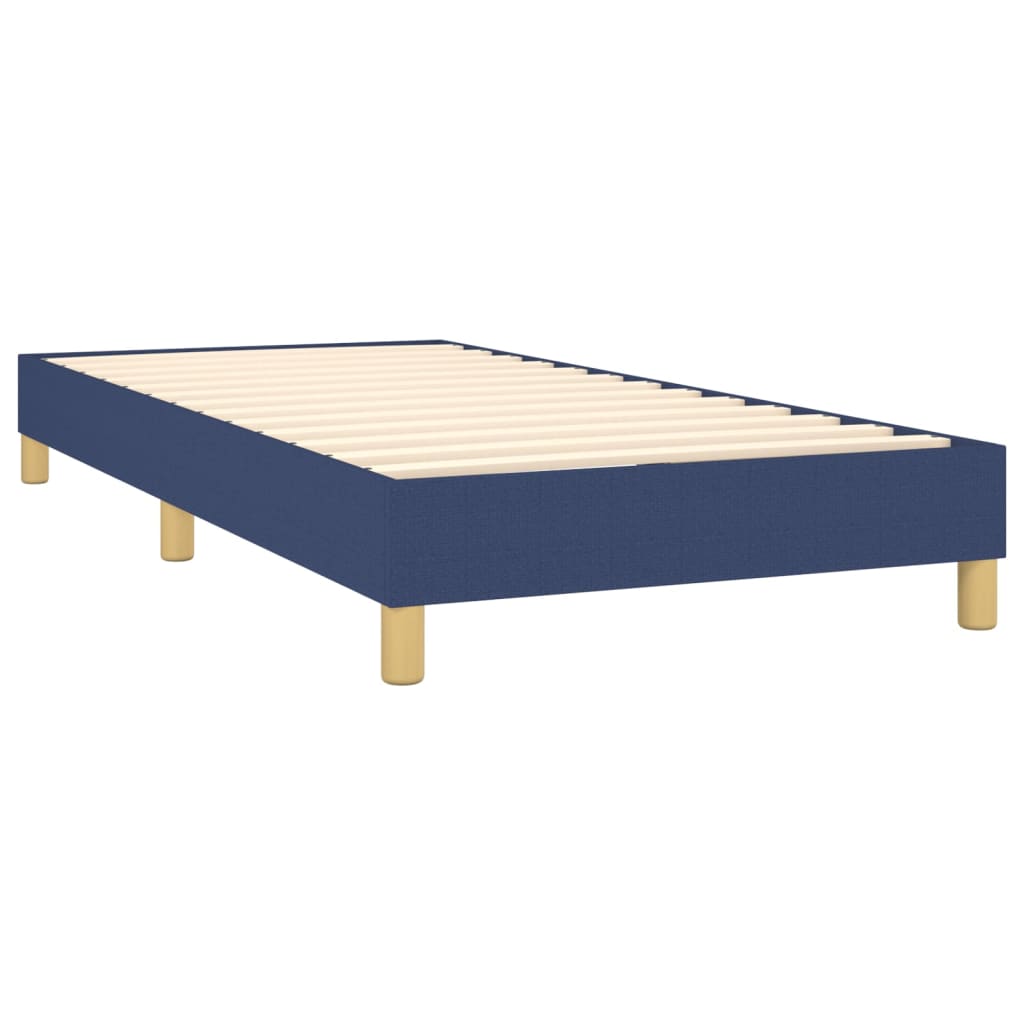 Κρεβάτι Boxspring με Στρώμα Μπλε 90x190 εκ.Υφασμάτινο