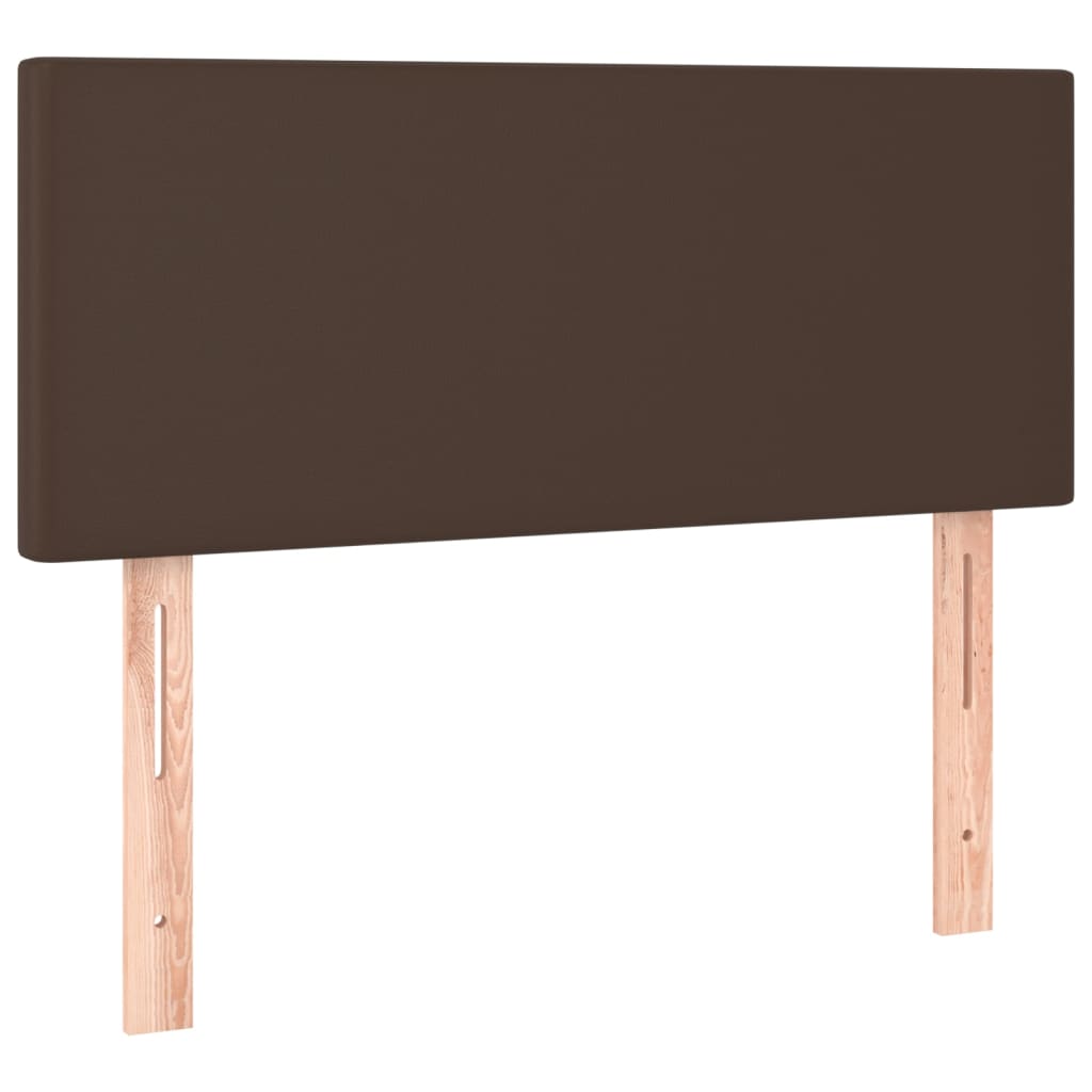 Κρεβάτι Boxspring με Στρώμα Καφέ 90x190 εκ. από Συνθετικό Δέρμα - Pakobazaar