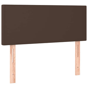 Κρεβάτι Boxspring με Στρώμα Καφέ 90x200 εκ. από Συνθετικό Δέρμα