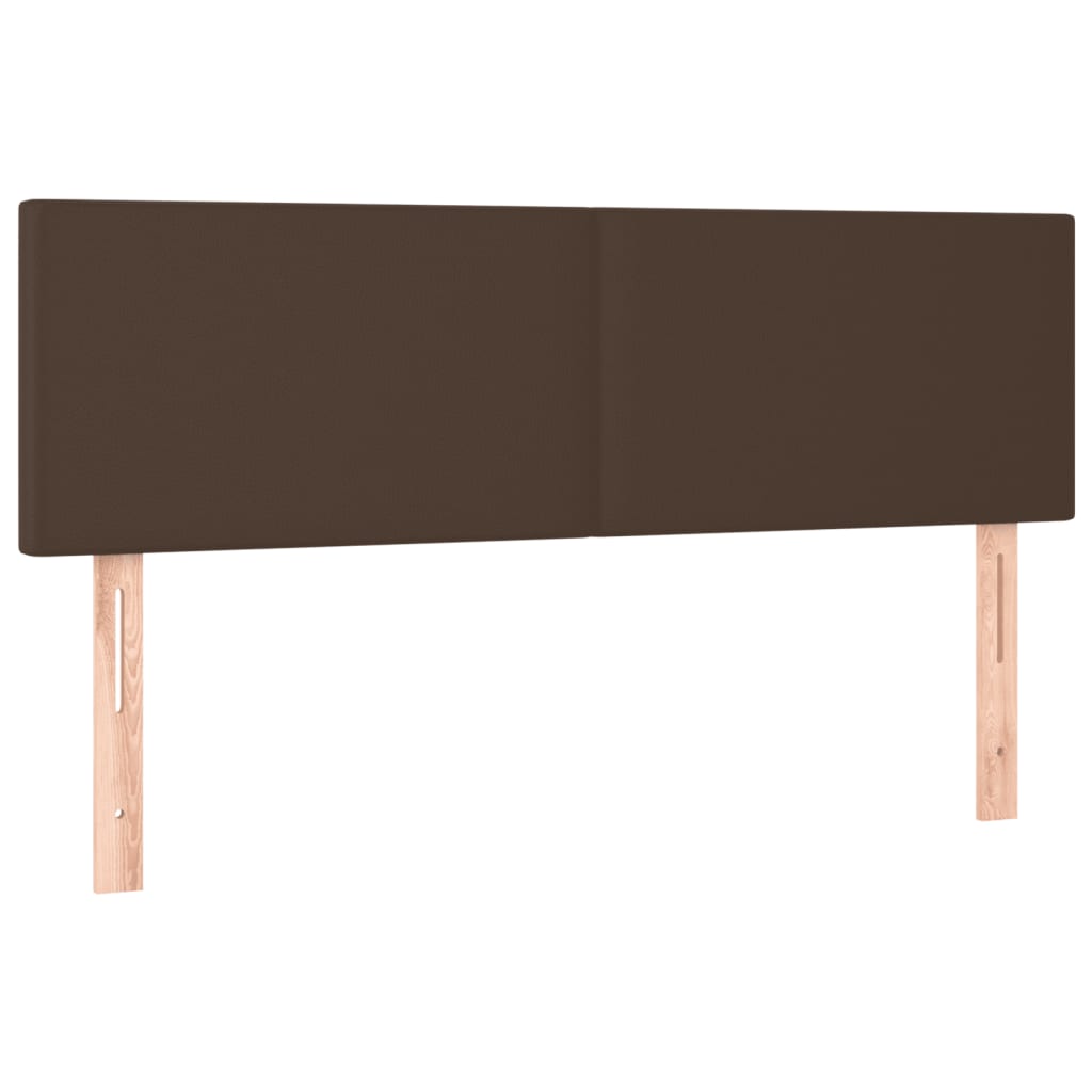 Κρεβάτι Boxspring με Στρώμα Καφέ 140x190εκ. από Συνθετικό Δέρμα - Pakobazaar
