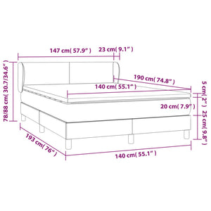 Κρεβάτι Boxspring με Στρώμα Καφέ 140x190εκ. από Συνθετικό Δέρμα - Pakobazaar